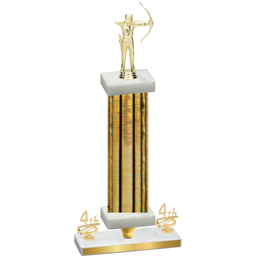 Premium Single Gold Glacier Fourth Place Archery Trophy