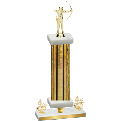 Premium Single Gold Glacier Fourth Place Archery Trophy