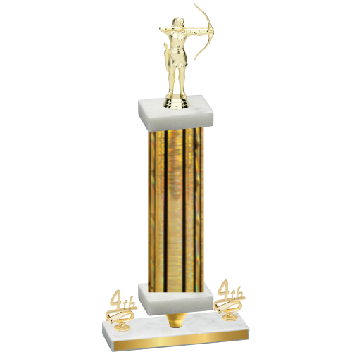 Premium Single Gold Glacier Fourth Place Archery Trophy