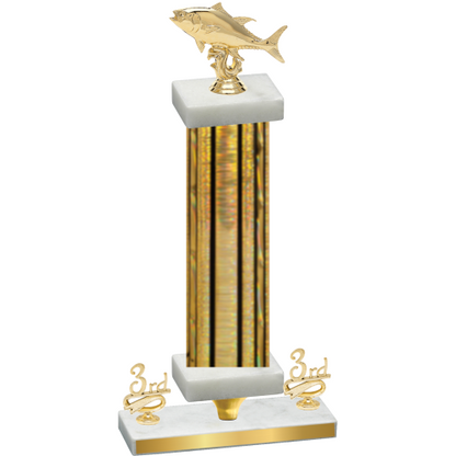 Premium Single Gold Glacier Third Place Fishing Trophy