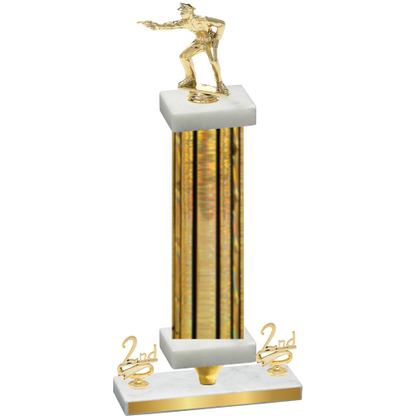 Premium Single Gold Glacier Second Place Shooter Trophy