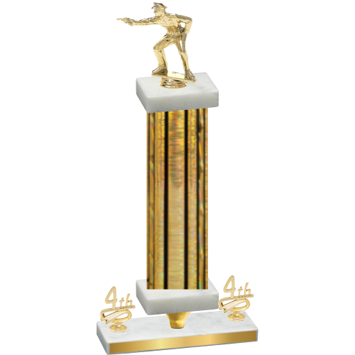 Premium Single Gold Glacier Fourth Place Shooter Trophy
