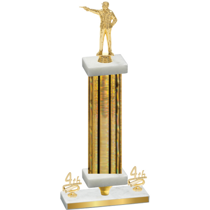 Premium Single Gold Glacier Fourth Place Shooter Trophy