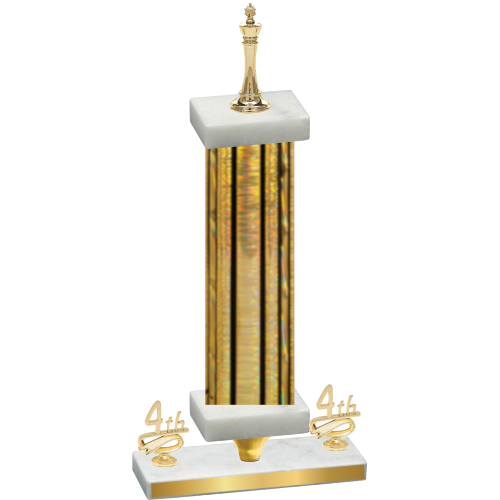 Premium Single Gold Glacier Fourth Place Chess Trophy