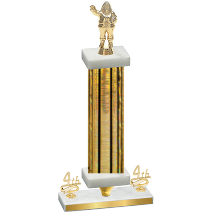 Premium Single Gold Glacier Fourth Place Holiday Trophy