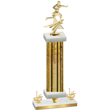 Premium Single Gold Glacier First Place Flag Football Trophy