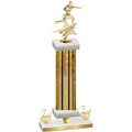 Premium Single Gold Glacier Second Place Flag Football Trophy