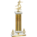 Premium Single Gold Glacier Victory Flag Football Trophy