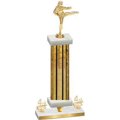 Premium Single Gold Glacier Fourth Place Karate Trophy