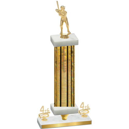 Premium Single Gold Glacier Fourth Place Baseball Trophy