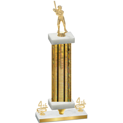 Premium Single Gold Glacier Fourth Place Baseball Trophy