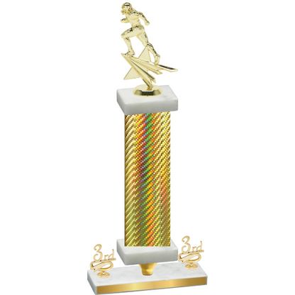 Premium Single Gold Carbon Fiber Third Place Football Trophy