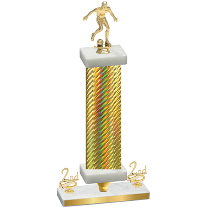 Premium Single Gold Carbon Fiber Second Place Soccer Trophy