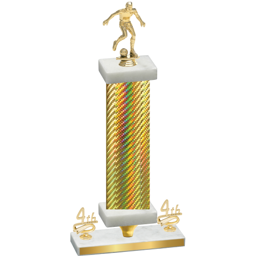 Premium Single Gold Carbon Fiber Fourth Place Soccer Trophy