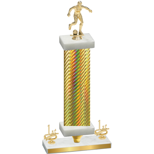 Premium Single Gold Carbon Fiber First Place Soccer Trophy