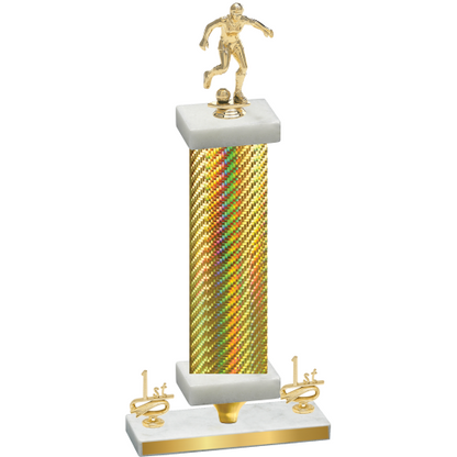 Premium Single Gold Carbon Fiber First Place Soccer Trophy