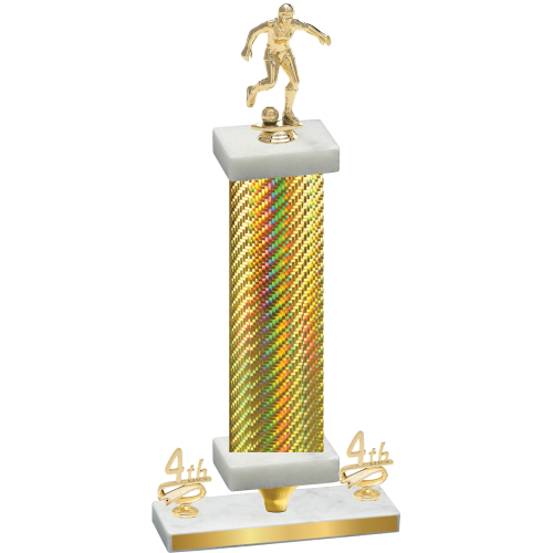 Premium Single Gold Carbon Fiber Fourth Place Soccer Trophy
