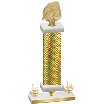 Premium Single Gold Carbon Fiber First Place Soccer Trophy