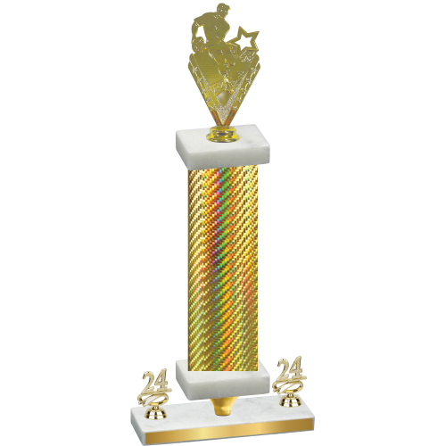 Premium Single Gold Carbon Fiber Year Rugby Trophy