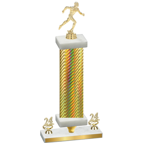 Premium Single Gold Carbon Fiber Year Running Trophy