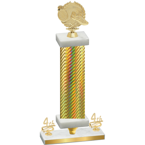 Premium Single Gold Carbon Fiber Fourth Place Running Trophy