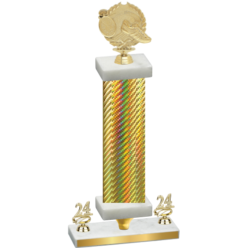 Premium Single Gold Carbon Fiber Year Running Trophy