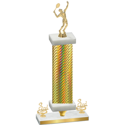 Premium Single Gold Carbon Fiber Third Place Tennis Trophy