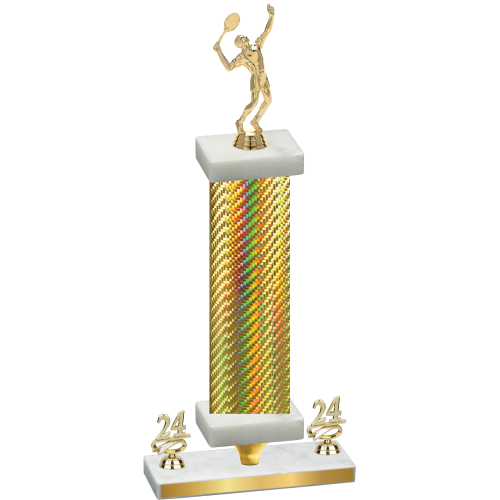 Premium Single Gold Carbon Fiber Year Tennis Trophy