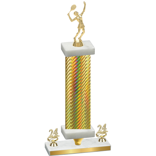 Premium Single Gold Carbon Fiber Year Tennis Trophy