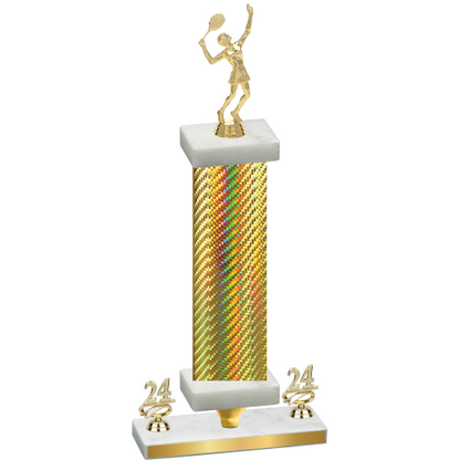 Premium Single Gold Carbon Fiber Year Tennis Trophy