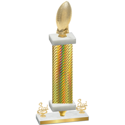 Premium Single Gold Carbon Fiber Third Place Football Trophy