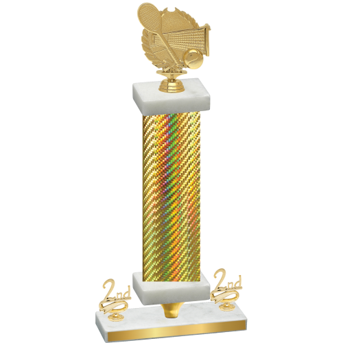 Premium Single Gold Carbon Fiber Second Place Tennis Trophy