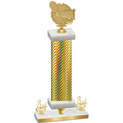 Premium Single Gold Carbon Fiber Third Place Tennis Trophy