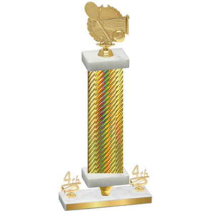 Premium Single Gold Carbon Fiber Fourth Place Tennis Trophy
