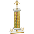 Premium Single Gold Carbon Fiber Third Place Wrestling Trophy