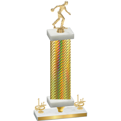 Premium Single Gold Carbon Fiber First Place Bowling Trophy