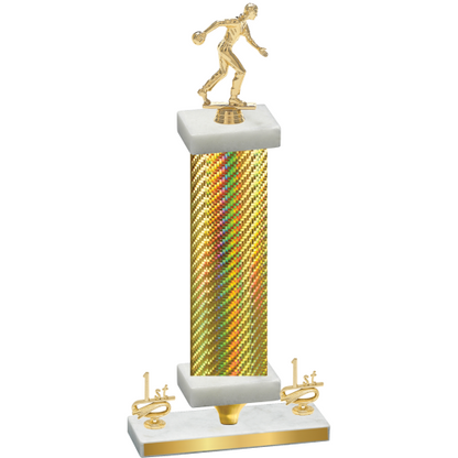 Premium Single Gold Carbon Fiber First Place Bowling Trophy