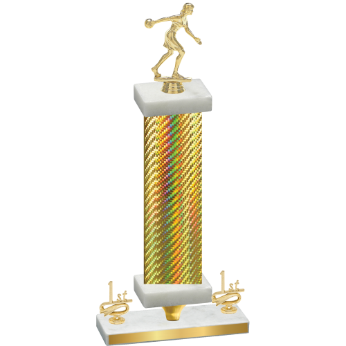 Premium Single Gold Carbon Fiber First Place Bowling Trophy