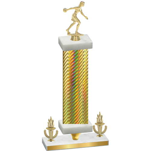 Premium Single Gold Carbon Fiber Victory Bowling Trophy