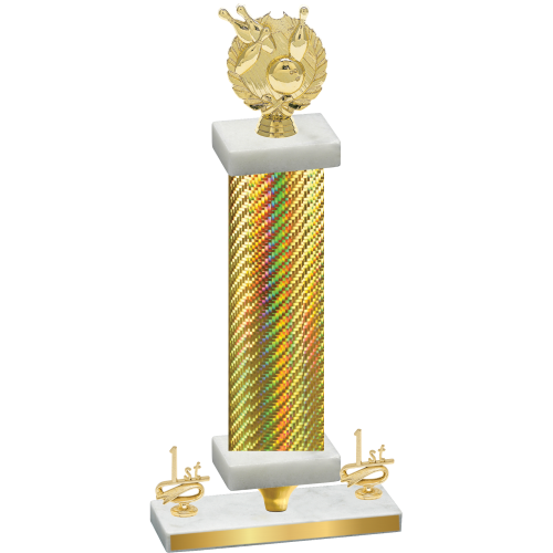 Premium Single Gold Carbon Fiber First Place Bowling Trophy