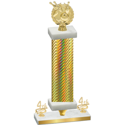 Premium Single Gold Carbon Fiber Fourth Place Bowling Trophy