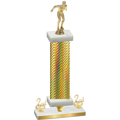 Premium Single Gold Carbon Fiber Second Place Swimming Trophy