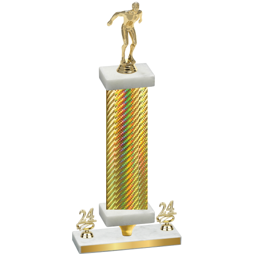 Premium Single Gold Carbon Fiber Year Swimming Trophy