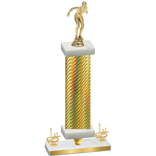 Premium Single Gold Carbon Fiber First Place Tennis Trophy