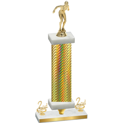 Premium Single Gold Carbon Fiber Second Place Tennis Trophy