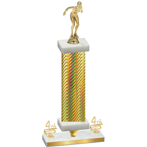 Premium Single Gold Carbon Fiber Fourth Place Tennis Trophy