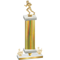 Premium Single Gold Carbon Fiber Third Place Football Trophy