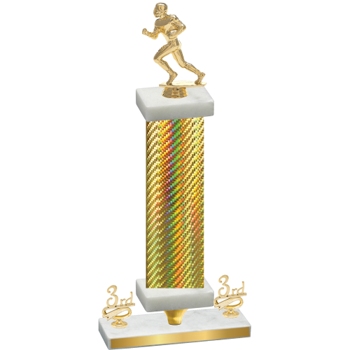 Premium Single Gold Carbon Fiber Third Place Football Trophy