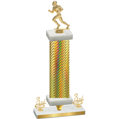 Premium Single Gold Carbon Fiber Third Place Football Trophy