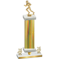 Premium Single Gold Carbon Fiber Year Football Trophy